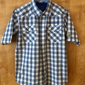 NWOT Boys Calvin Klein Plaid Button Down Shirt sz.
